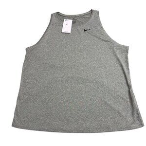 NIKE DRI-FIT TRAINING TANK TOP WOMENS XXL GRAY NWT PERFORMANCE ATHLETIC LOGO